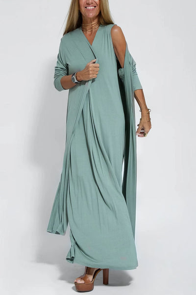 Elise | Elegantes Langkleid mit Cardigan
